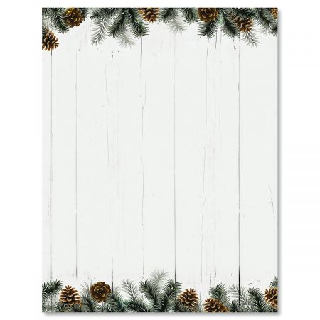 Rural Festive Pine Christmas Letter Papers