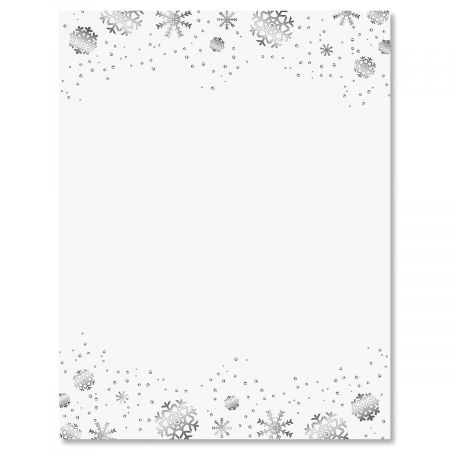 Silver Snowflakes Christmas Letter Papers
