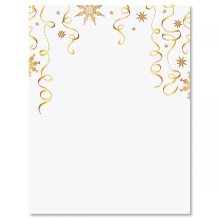 Gilded Ribbons Christmas Letter Papers
