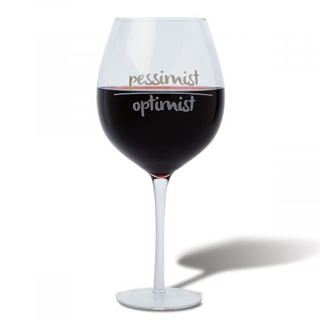 Optimist-Pessimist Giant Wineglass by Current Catalog