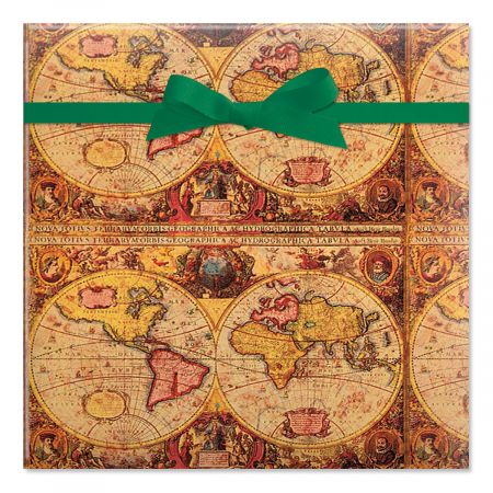 Map Jumbo Rolled Gift Wrap