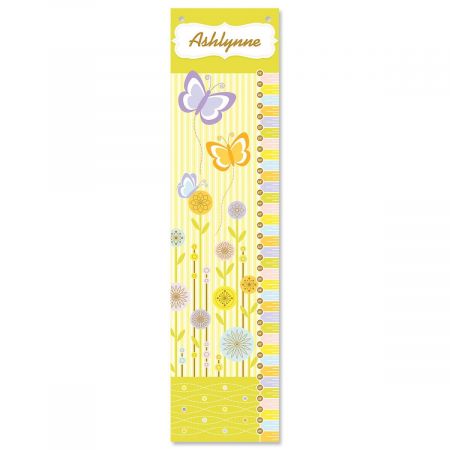 Flowers and Butterflies Canvas Growth Chart