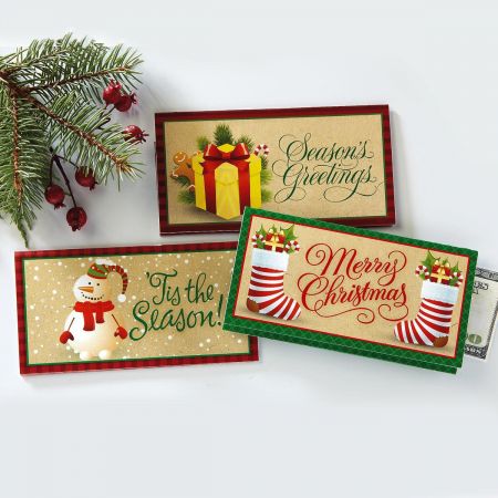 CHRISTMAS Money Cards w/ White Envelopes 