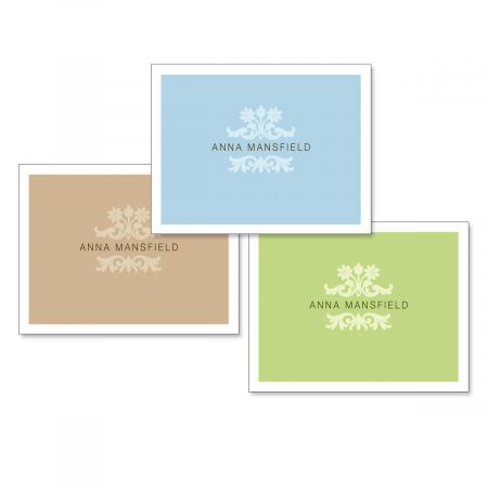 Color Block Personalized Note Cards (3 Colors)