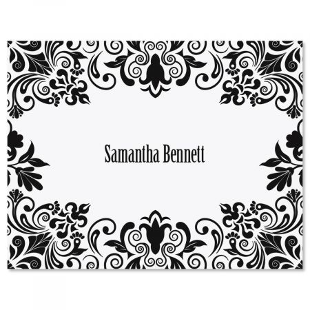 Damask Personalized Note Cards