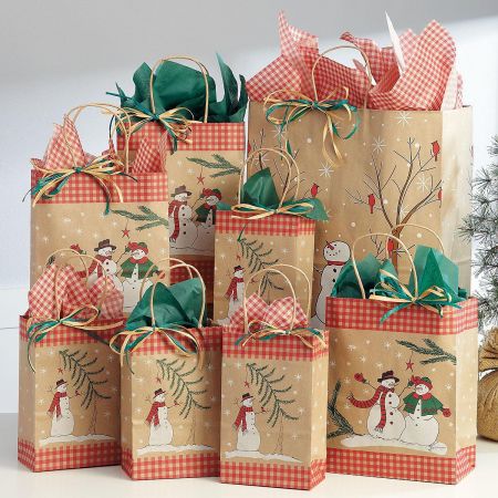 Snowman Gift Bag Set
