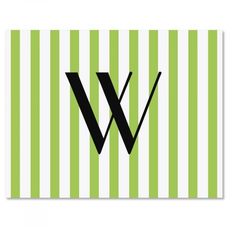 Stripes Initial Personalized Note Cards