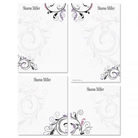 Black & Grey Fantasy Personalized Notepad Set