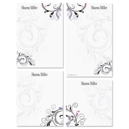 Black & Grey Fantasy Personalized Notepad Set