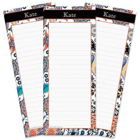 Color Paisley Lined Shopping List Pads
