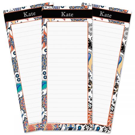 Color Paisley Lined Shopping List Pads