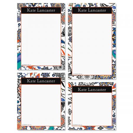 Color Paisley Personalized Notepad Set