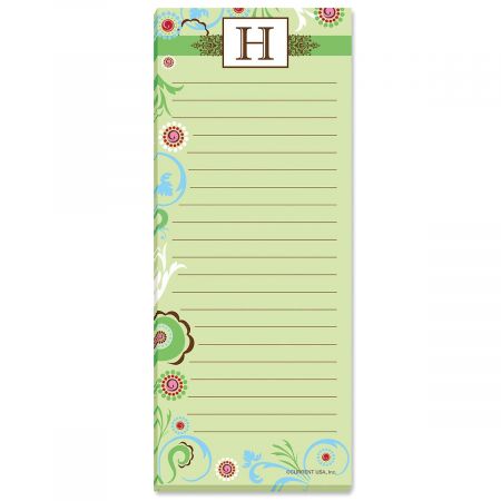 Fanciful Initial Lined Shopping List Pads