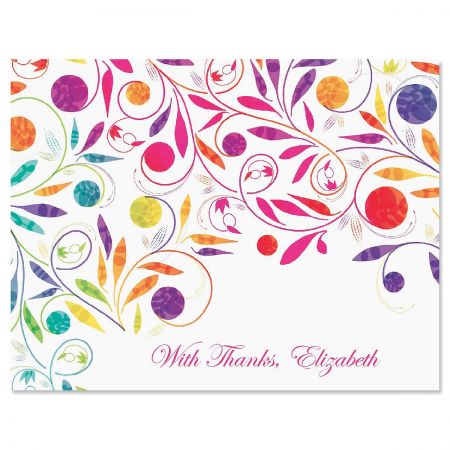 Color Swirl Personalized Thank You Cards