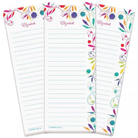 Color Swirl Lined Shopping List Pads
