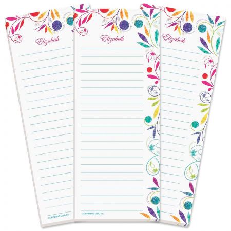Color Swirl Lined Shopping List Pads