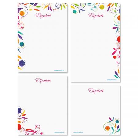 Color Swirl Personalized Notepad Set