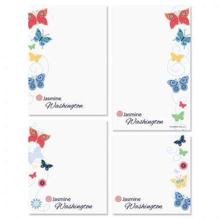 Delicate Butterflies Personalized Notepad Set
