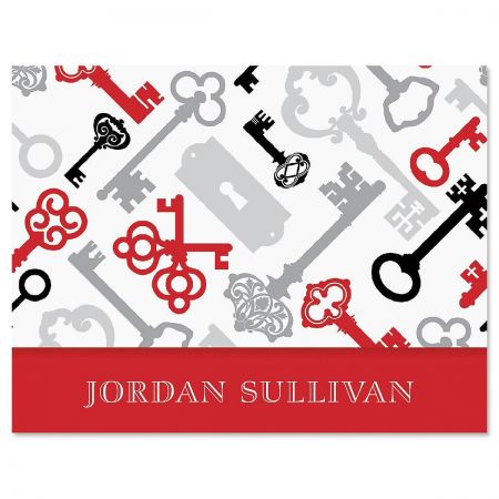 Keyed Up Personalized Note Cards