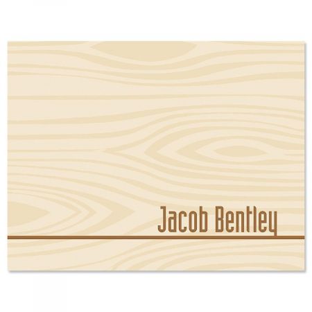 Woodgrain Personalized Note Cards