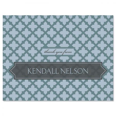 Quatrefoil Personalized Thank You Cards