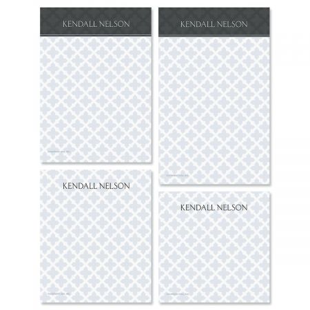 Quatrefoil Personalized Notepad Set