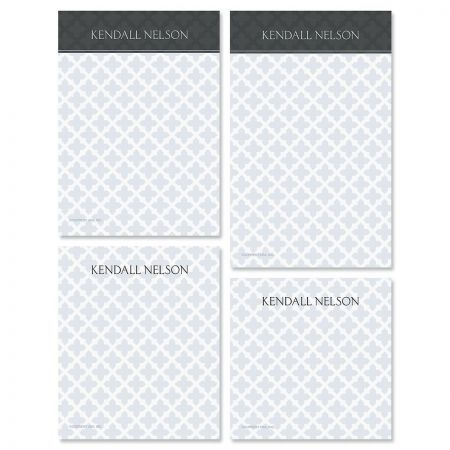 Quatrefoil Personalized Notepad Set