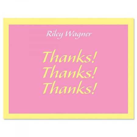 Bordered Hues Personalized Thank You Cards