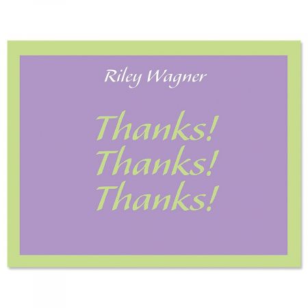 Bordered Hues Personalized Thank You Cards