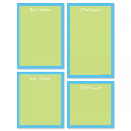 Bordered Hues Personalized Notepad Set