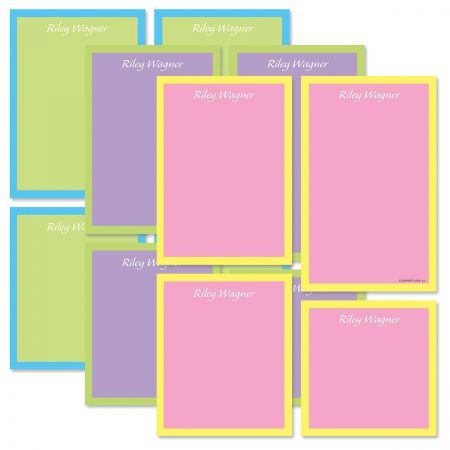 Bordered Hues Personalized Notepad Set