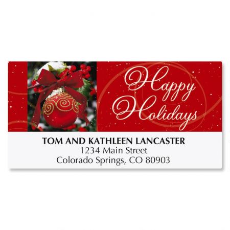 Ornament In Snow Christmas Address Labels