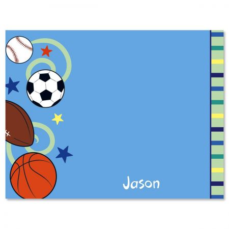 Sports Balls Personalized Note Cards