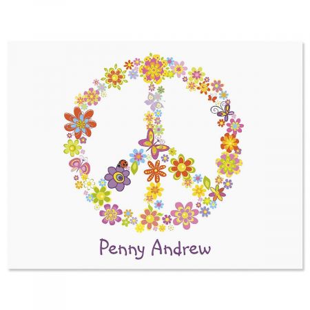 Peace Sign Personalized Note Cards