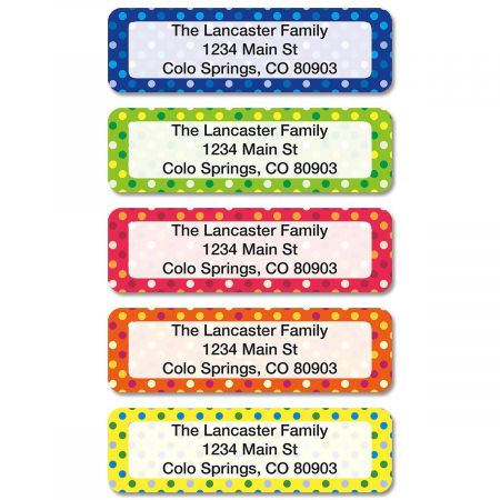 Dot Pattern Rolled Address Labels (5 Designs)