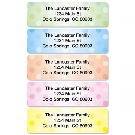 Pastel Dots Rolled Address Labels (5 designs)