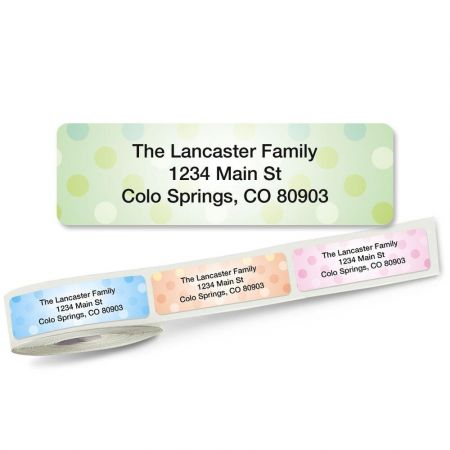 Pastel Dots Rolled Address Labels (5 designs)