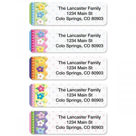 Frosting Flowers Rolled Address Labels (5 designs)