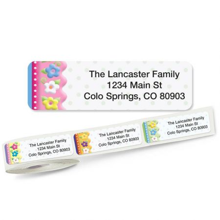 Frosting Flowers Rolled Address Labels (5 designs)