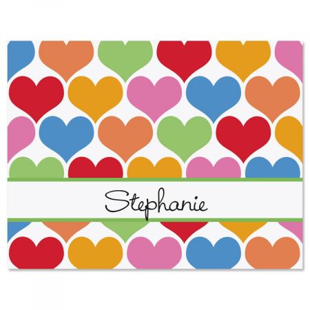 Happy Hearts Personalized Note Cards