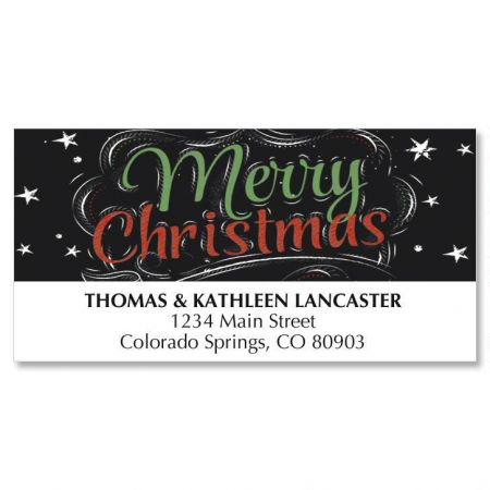 Blackboard Wishes Christmas Address Labels