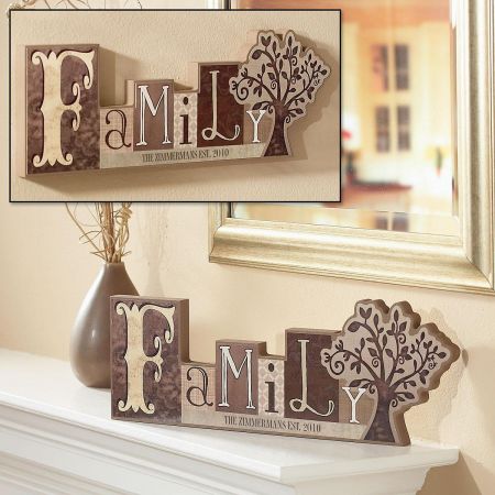 Family Word Block Customized Plaque