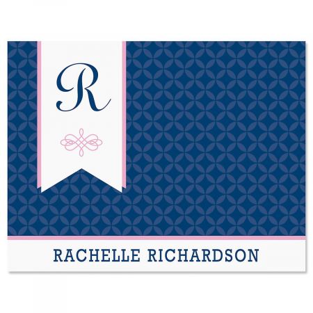 Ribbon Monogram Personalized Note Cards