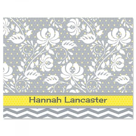 Gray Botanicals Personalized Note Cards