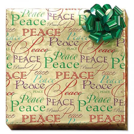 Christmas Peace Foil Rolled Gift Wrap
