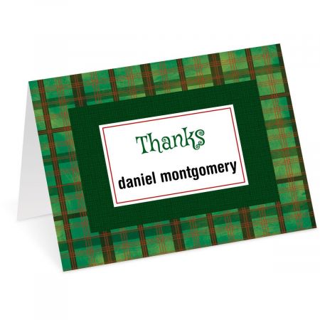 Christmas Plaid Personalized Thank You Cards