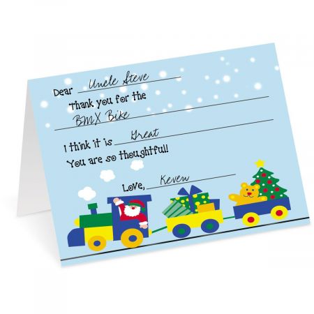 Holiday Train Personalized Thank You Cards