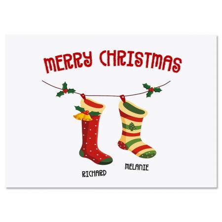 Christmas Stockings Create-A-Card Set of 18