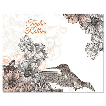 Hummingbird Garden Personalized Note Cards