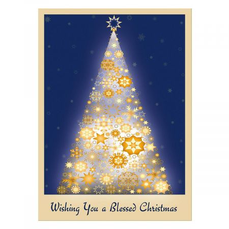 Snowflake Tree Christmas Cards - Set of 18